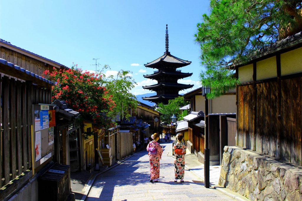 Japanese women wearing Kimono in Kyoto